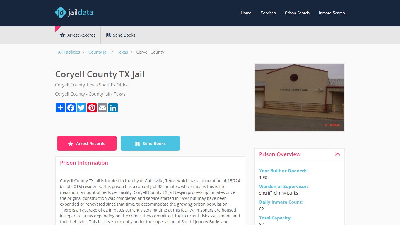 Coryell County TX Jail Inmate Search and Prisoner Info - Gatesville, TX